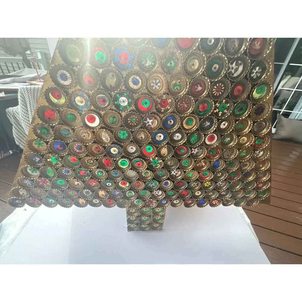 RARE large size bottle cap art Christmas tree Large size must see